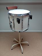 Marching snare incl woodblock, vintage, met standaard, Muziek en Instrumenten, Percussie, Ophalen of Verzenden, Gebruikt, Trommel