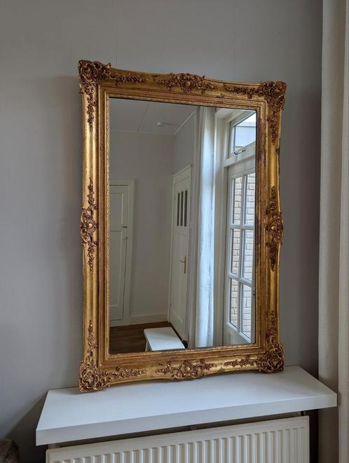 Goudkleurige barok spiegel, Antiek en Kunst, Antiek | Spiegels, 50 tot 100 cm, 100 tot 150 cm, Rechthoekig, Ophalen