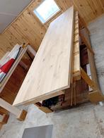 grote eiken tafel  3 meter lang 85 cm breed onbehandeld, Ophalen, Eikenhout, 200 cm of meer, 50 tot 100 cm