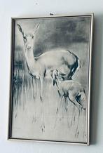 H van Meegeren hertjes in het Loo in vintage lijst, Antiek en Kunst, Ophalen