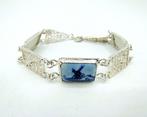 Zilveren armband, Delfts blauw, 835