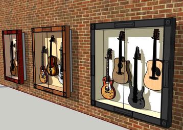 Gitaar display kasten beschikbaar voor biedingen