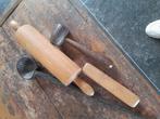 Houten keukengerei,  deegroller hamer koker en lepel., Antiek en Kunst, Ophalen of Verzenden