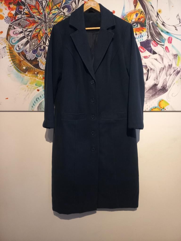 Donkerblauwe lange Winterjas bpc bonprix maat 46, Kleding | Dames, Jassen | Winter, Blauw, Maat 46/48 (XL) of groter, Ophalen of Verzenden