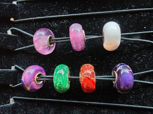 6 (Edel)steenbedels met 925 zilveren kern - nieuw - Zeldzaam, Sieraden, Tassen en Uiterlijk, Bedels, Nieuw, Overige merken, Zilver