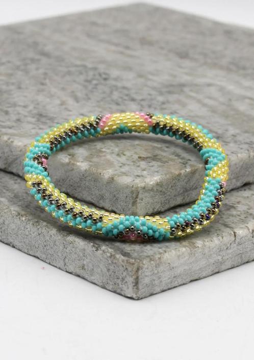 Glaskralen armband - meerkleurig - RB207, Sieraden, Tassen en Uiterlijk, Armbanden, Nieuw, Overige materialen, Overige kleuren