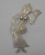Zilveren prachtige grote filigrain broche nr.1912, Sieraden, Tassen en Uiterlijk, Antieke sieraden, Verzenden, Zilver, Broche
