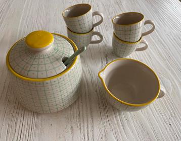 Bloomingville servies - suiker / melk set + 4 espressokopjes beschikbaar voor biedingen