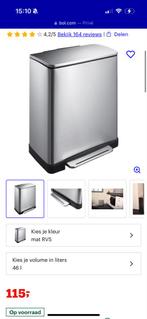 Eko e-cube pedaalemmer 28+18L RVS, Huis en Inrichting, Gebruikt, Met pedaal, 40 liter of meer, Ophalen of Verzenden