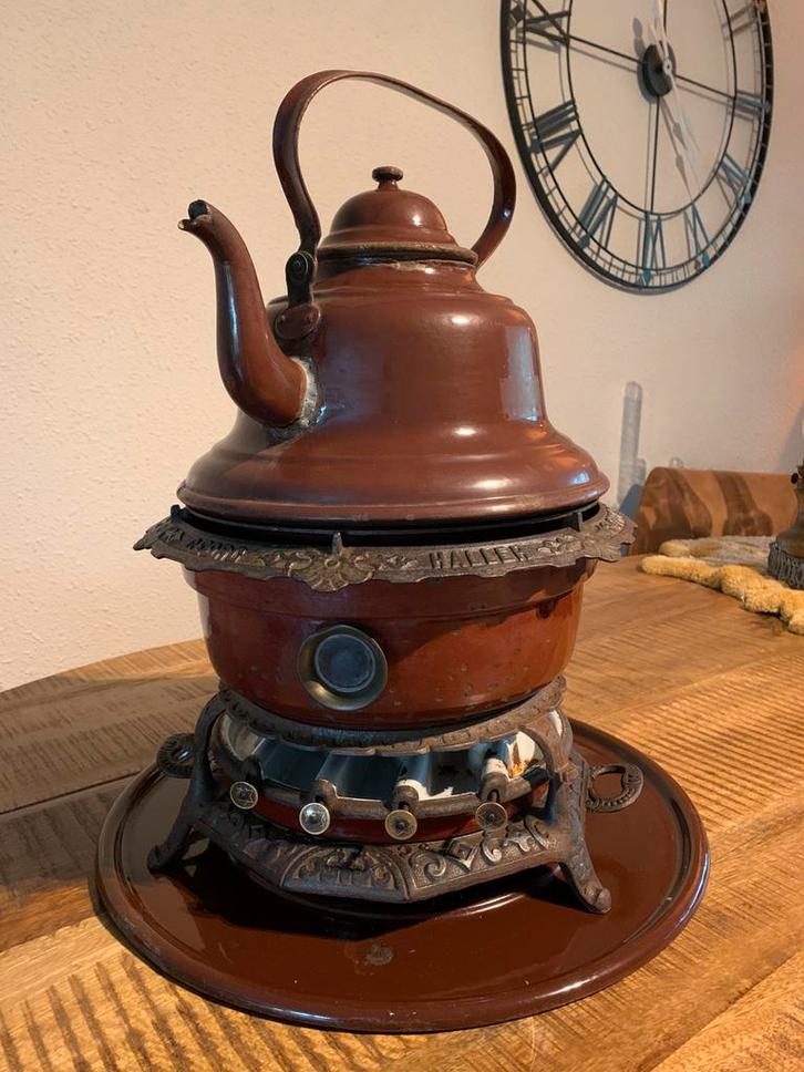 4-pits petroleumstel Haller, Antiek en Kunst, Antiek | Emaille, Ophalen of Verzenden