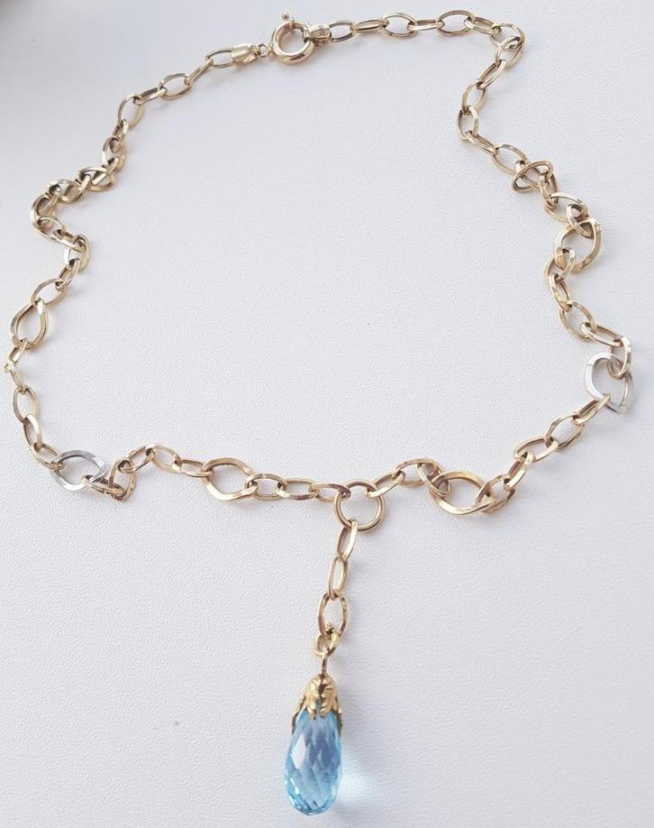 Mooie gouden ketting met hanger 14/18 karaats, Sieraden, Tassen en Uiterlijk, Kettingen, Zo goed als nieuw, Goud, Goud, Met hanger