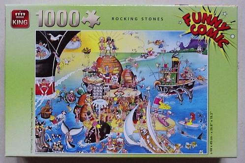 Legpuzzel King - Funny Comic Rocking Stones, Hobby en Vrije tijd, Denksport en Puzzels, Zo goed als nieuw, Legpuzzel, 500 t/m 1500 stukjes