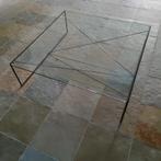 Vintage salontafel van glas in Goede Staat, Ophalen, Vierkant, Minder dan 50 cm, 100 tot 150 cm