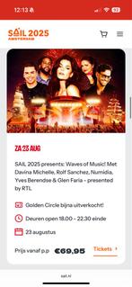 2x SAIL ON STAGE GOLDEN CIRCLE - Zaterdag 23 augustus, Tickets en Kaartjes, Twee personen, Augustus