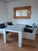 4 rolbare Goossens eetkamerstoelen, Ophalen, Stof