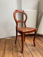 4 Vintage Biedermeier Stoelen, Huis en Inrichting, Stoelen, Gebruikt, Bruin, Ophalen of Verzenden, Vier