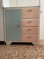 Commode wit, blauw en rose vintage ophalen in Steggerda (Fr., Gebruikt, 75 tot 100 cm, Commode, Ophalen