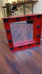 Hollywood spiegel met lampen vintage, Ophalen, Vierkant, Zo goed als nieuw, Minder dan 100 cm