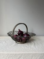 Vintage draad metalen schaal / fruitmand met greep, Overige materialen, Schaal, Ophalen of Verzenden, Zo goed als nieuw
