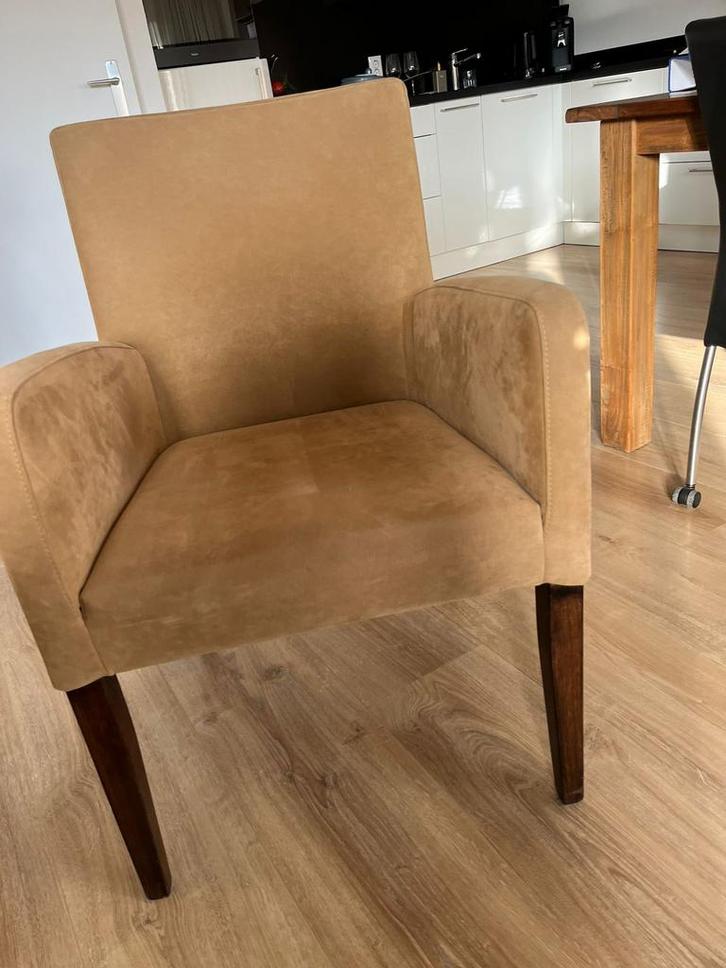 4 mooie stevige eetkamerstoelen, Huis en Inrichting, Stoelen, Zo goed als nieuw, Stof, Overige kleuren, Ophalen