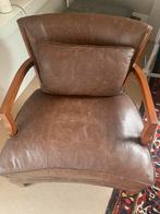 Leren Rofra fauteuil met los kussen zo goed als nieuw, Huis en Inrichting, Fauteuils, Ophalen, 75 tot 100 cm, Zo goed als nieuw