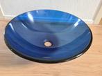Grote blauwe glazen waskom, Ophalen, 50 tot 100 cm, Zo goed als nieuw, Minder dan 100 cm