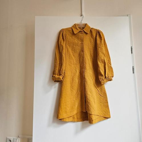 DIY okergele mousseline tuniek blouse mt 38, Kleding | Dames, Blouses en Tunieken, Zo goed als nieuw, Maat 38/40 (M), Geel, Ophalen of Verzenden