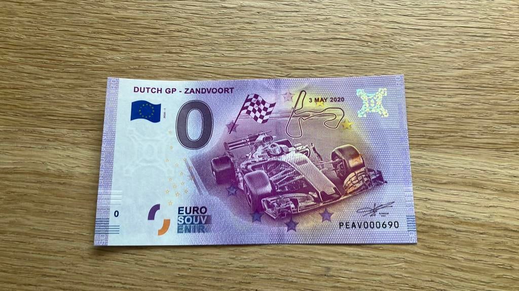0-euro biljet - Dutch GP Zandvoort - zeldzaam!!, Ophalen of Verzenden, Overige landen
