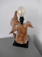 Leuke schemerlamp/tafellamp van houten stronk, Ophalen, Minder dan 50 cm