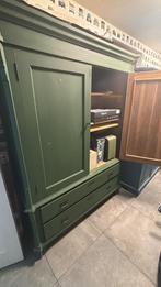 Houten kast, olijfgroen, Huis en Inrichting, Kasten | Overige, Ophalen