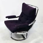 Jaren 60 Leolux fauteuil chrome recliner, Huis en Inrichting, Fauteuils, Ophalen, Zo goed als nieuw, Stof