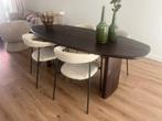 Ovale eettafel en 4 eettafelstoelen Eichholtz, Huis en Inrichting, Tafels | Eettafels, Eichholtz, Zo goed als nieuw, Vijf personen of meer