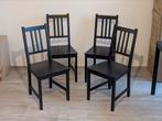 4 Zwarte Ikea Stoelen Stefan - Gebruikt, Huis en Inrichting, Stoelen, Ophalen, Gebruikt, Zwart, Vier