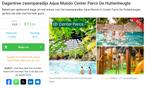 4x Dagentree Zwemmen Aqua Mundo Center Parcs De Huttenheugte, Tickets en Kaartjes, Drie personen of meer, Overige soorten, Overige typen