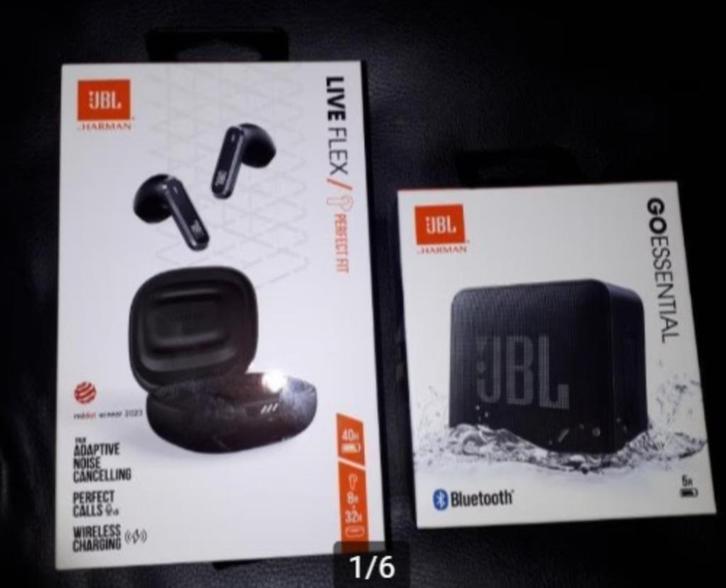 JBL Live Flex Perfect Fit zwart Nieuw 85 of 110 met JBL Go, Telecommunicatie, Mobiele telefoons | Oordopjes, Nieuw, In gehoorgang (in-ear)