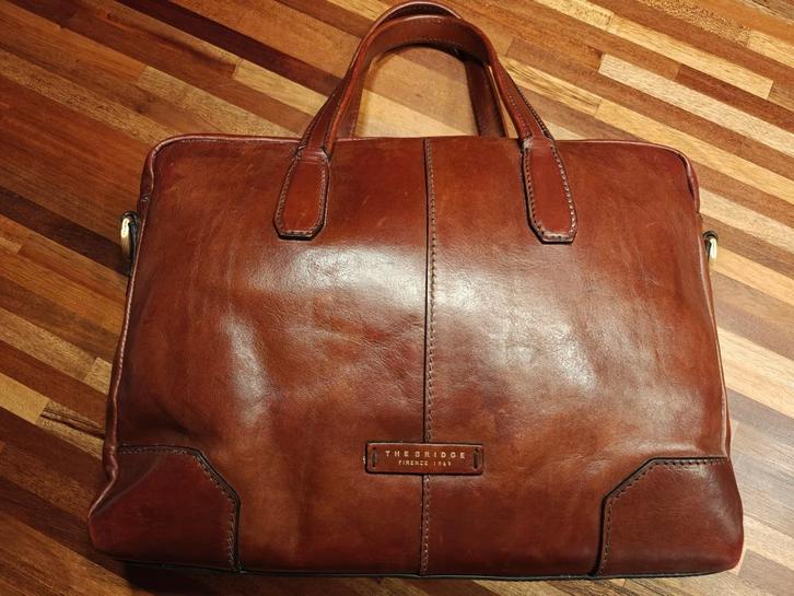 The Bridge laptoptas, Sieraden, Tassen en Uiterlijk, Tassen | Schooltassen, Zo goed als nieuw, Aktetas of Boekentas, 30 tot 40 cm