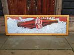 2 x grote houten reclame lijst met sticker van Coca Cola😎, Reclamebord, Ophalen of Verzenden, Zo goed als nieuw