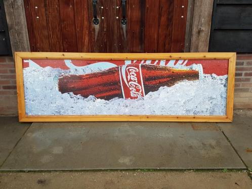 2 x grote houten reclame lijst met sticker van Coca Cola😎, Verzamelen, Merken en Reclamevoorwerpen, Zo goed als nieuw, Reclamebord