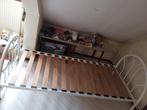 Eenpersoons bed wit metaal, Ophalen, Gebruikt, 90 cm, Eenpersoons