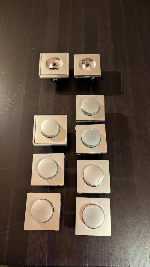 Partij PEHA Dialog ALU schakelmateriaal/dimmers, Doe-het-zelf en Verbouw, Elektra en Kabels, Gebruikt, Stopcontact, Ophalen of Verzenden