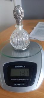 PRSCHTIG GAAF PARFUM FLESJE MET MASSIEF ZILVEREN DOP, Antiek en Kunst, Ophalen of Verzenden