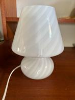 Prachtige vintage murano mushroomlamp / tafellamp swirl, Gebruikt, Ophalen of Verzenden, Glas, Minder dan 50 cm