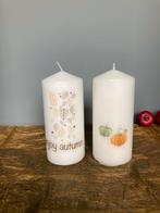 Warme herfst Stompkaarsen - Handgedecoreerd - uniek cadeau, Overige materialen, Wit, Nieuw, Ophalen of Verzenden