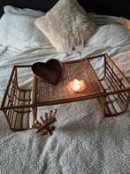 Vintage bamboe rotan schootdienblad ontbijt op bed dienblad, Ophalen of Verzenden, Huis en Inrichting
