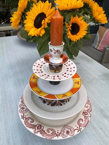 Vintage Etagere Herfstkleuren - Uniek Upcycle Art beschikbaar voor biedingen
