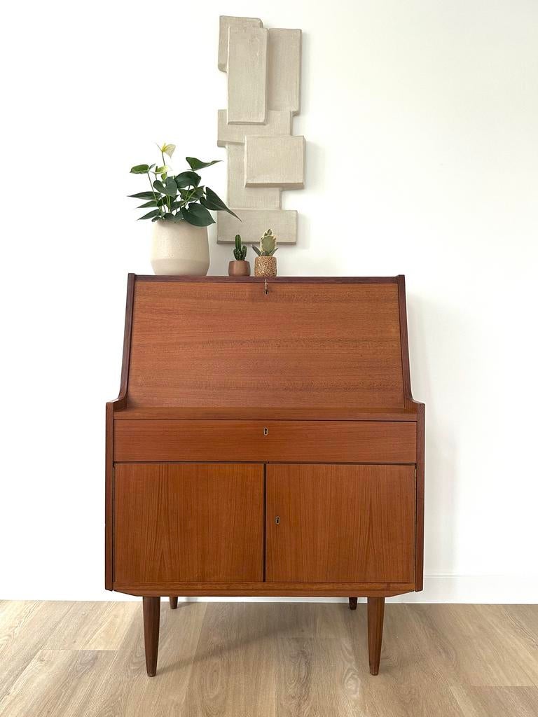 Vintage Deense Secretaire - Bureau Kast midcentury jaren60, Ophalen, Gebruikt