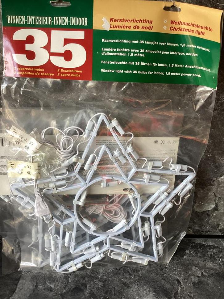 Kerstster raamverlichting 2 stuks voor binnen, Diversen, Kerst, Nieuw, Ophalen of Verzenden