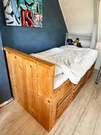 1 persoons stijgerhout bed, Huis en Inrichting, Ophalen, Gebruikt, 90 cm, Eenpersoons