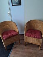 Set 2 rieten stoelen  met tafeltje rotan, Ophalen, Twee, Bruin, Riet of Rotan