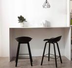Twee zwarte barkrukken | Modern design | Industriële look, 60 tot 90 cm, Ophalen of Verzenden, Zo goed als nieuw, Metaal